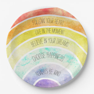 Inspirational Quotes Rainbow personalized Paper Plates