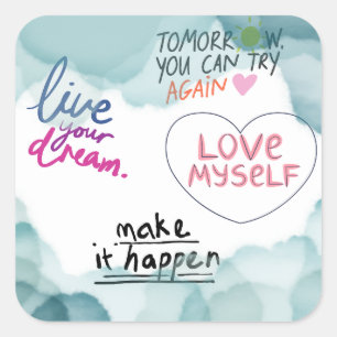 Inspirational Quotes   Self Love, Motivation  Square Sticker