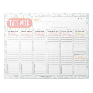 Inspirational Quotes “This Week” Weekly Planner Notepad