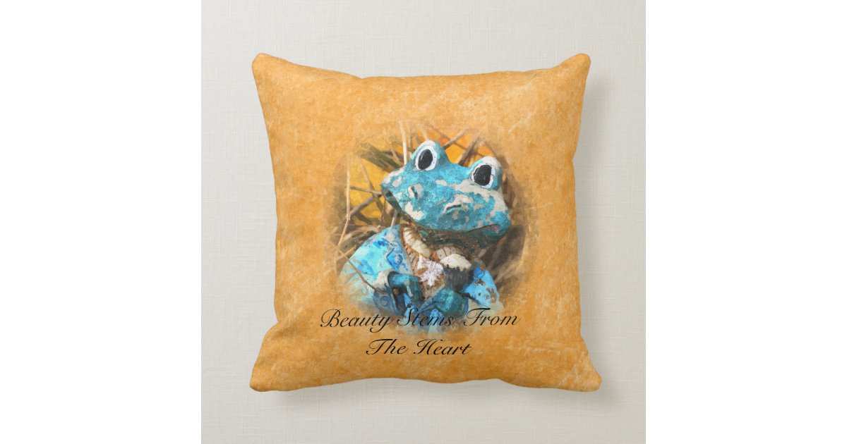 Inspirational Quotes You Are Beautiful Frog Prince Throw Pillow Zazzle.com