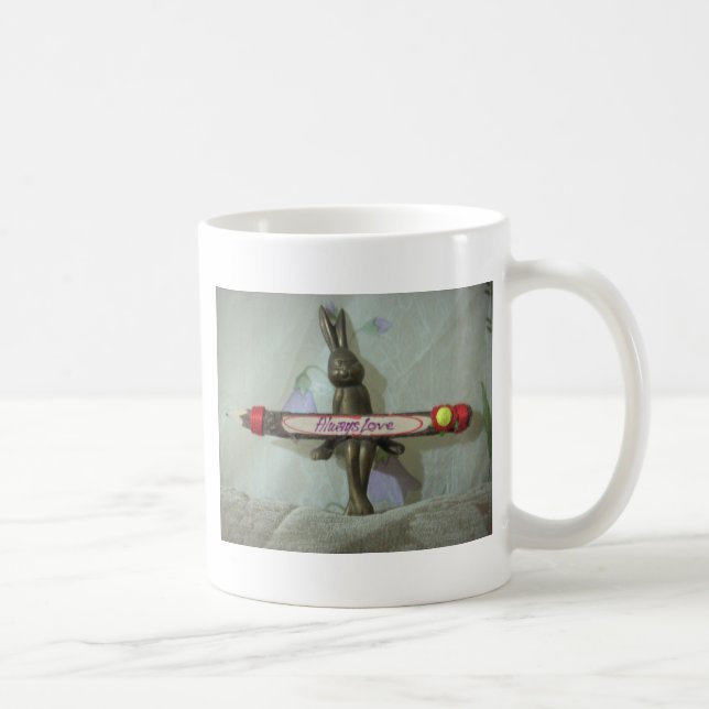 Inspirational Rabbit: Always Love Sign Art Print  Coffee Mug (Right)