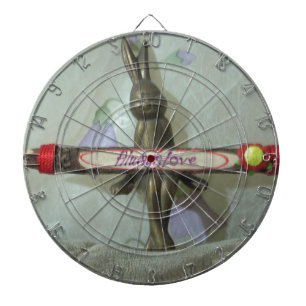 Inspirational Rabbit: Always Love Sign Art Print  Dartboard With Darts