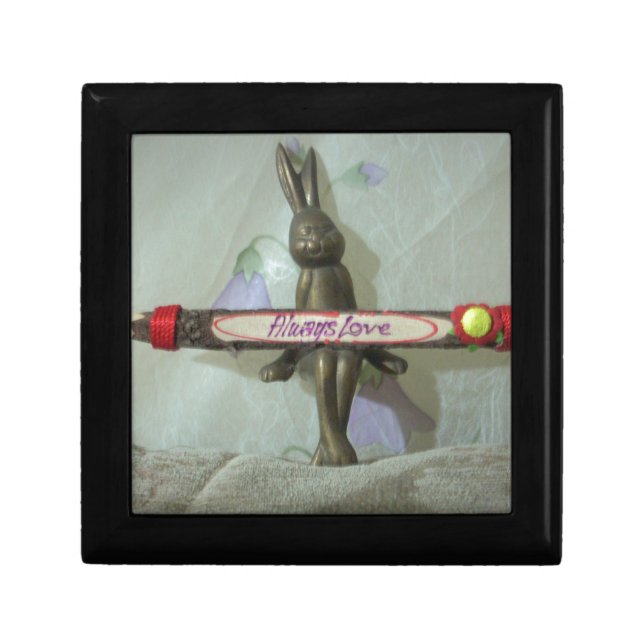 Inspirational Rabbit: Always Love Sign Art Print  Keepsake Box (Front)