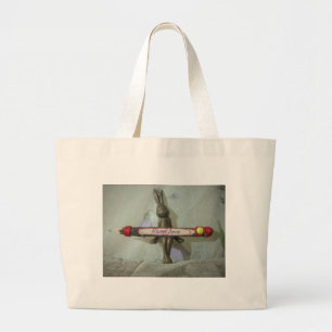 Inspirational Rabbit: Always Love Sign Art Print Large Tote Bag