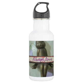 Inspirational Rabbit: Always Love Sign Art Print Stainless Steel Water Bottle
