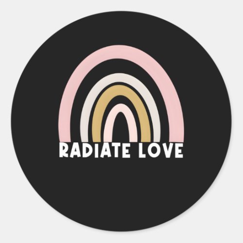 Inspirational Radiate Love Rainbow Classic Round Sticker