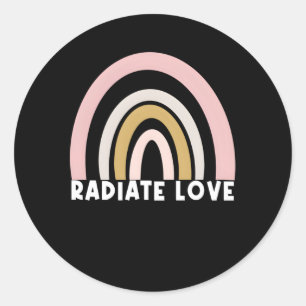 Inspirational Radiate Love Rainbow Classic Round Sticker