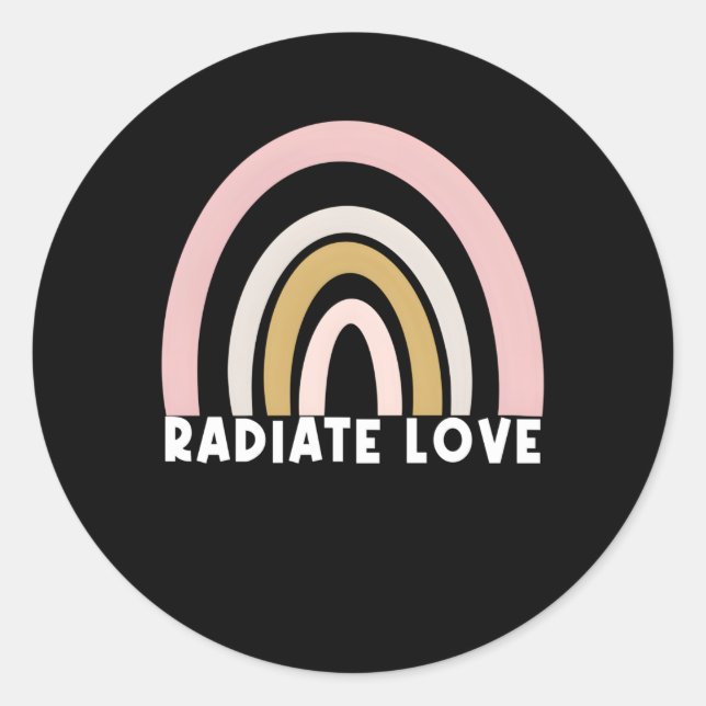 Inspirational Radiate Love Rainbow Classic Round Sticker (Front)
