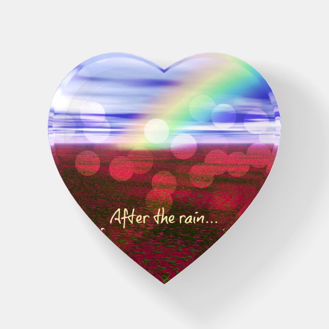 Inspirational Rainbow "After the Rain"  Paperweight (Front)