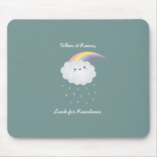 Inspirational Rainbow Quote Encouraging Saying Mouse Pad