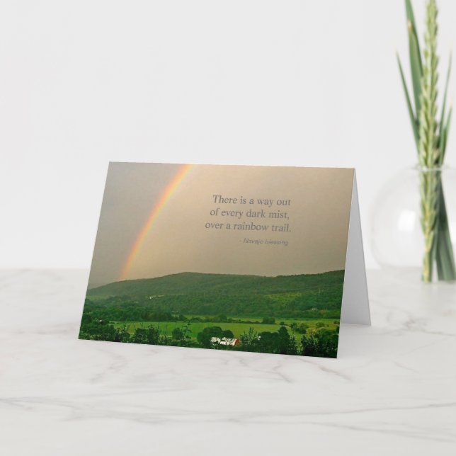 Inspirational Rainbow Scene and Saying Card (Front)