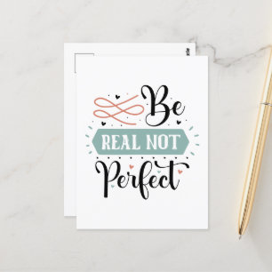 Inspirational real perfect word art  postcard