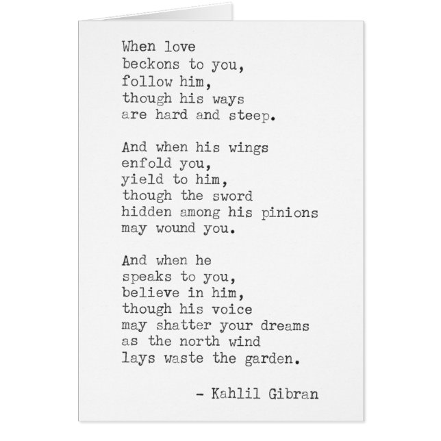 Inspirational Real Typewriter Quote -Kahlil Gibran (Front)