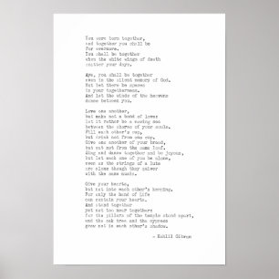 Inspirational Real Typewriter Quote Kahlil Gibran Poster
