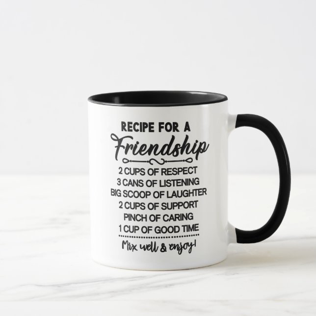Inspirational Recipe For A Friendship Mug (Right)