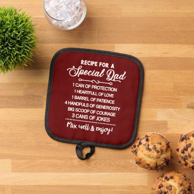 Inspirational Recipe For A Special Dad Pot Holder (Top Down)