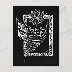 Inspirational red flags illustrated quote  postcard