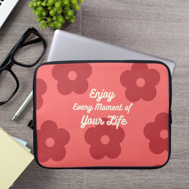 Inspirational Red Floral Laptop Sleeve (Creator Uploaded)