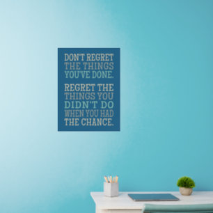 Inspirational REGRETS Wall Decal