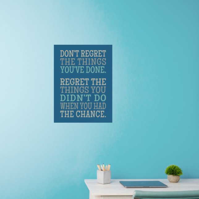 Inspirational REGRETS Wall Decal (Home Office)