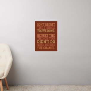 Inspirational REGRETS Wall Decal