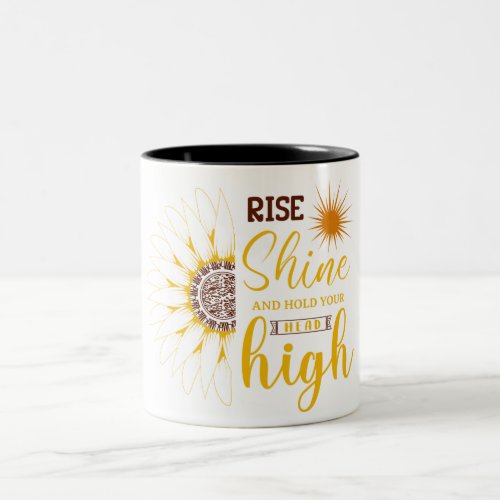 Inspirational RiseShineSunflower Two_Tone Coffee Mug