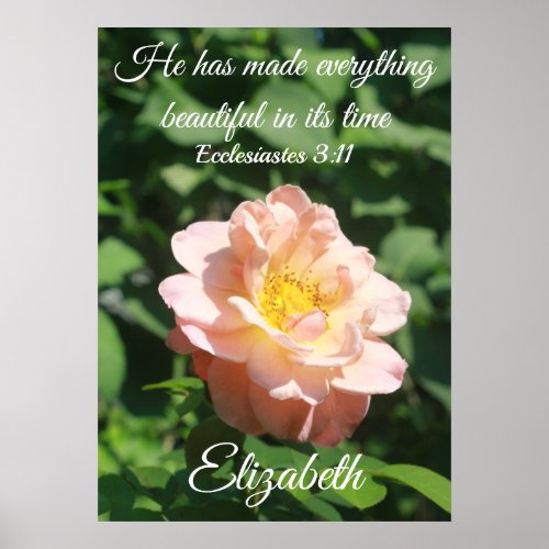 Inspirational Rose Flower Ecclesiastes 311 Name Poster
