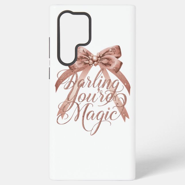 Inspirational Rose Gold Script with Bow Samsung Galaxy Case (Back)