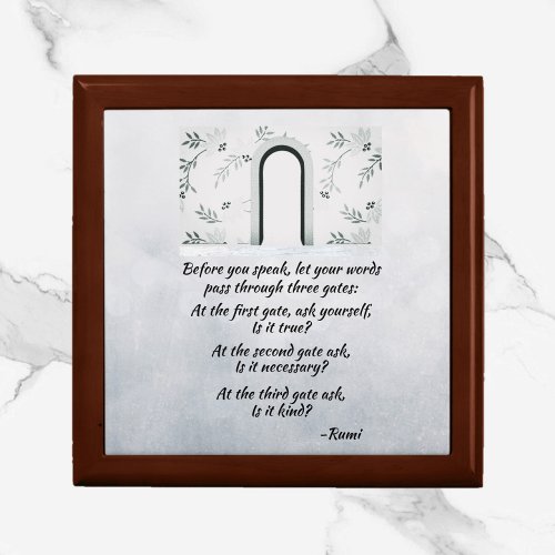 Inspirational Rumi Quote Keepsake Jewelry Box