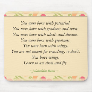 Inspirational Rumi Quote Mouse Pad