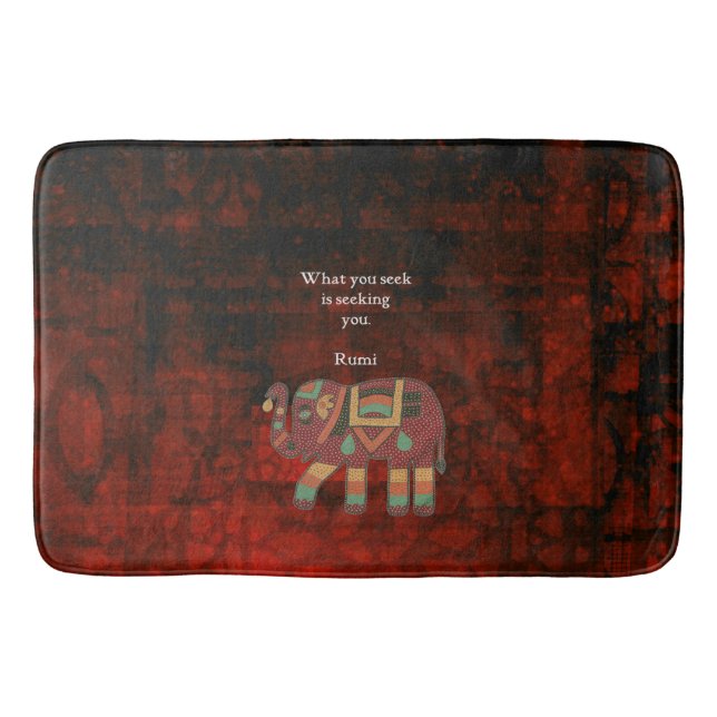 Inspirational Rumi What You Seek Quote Bath Mat (Front)
