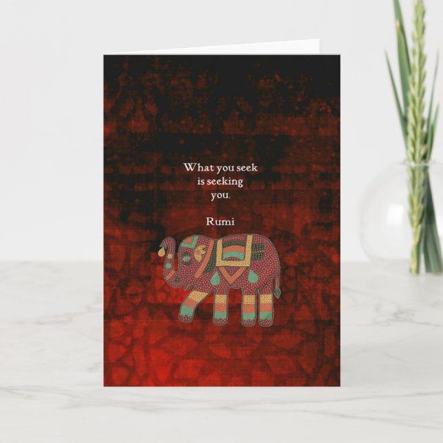 Inspirational Rumi What You Seek Quote Card (Front)
