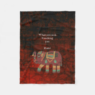 Inspirational Rumi What You Seek Quote Fleece Blanket