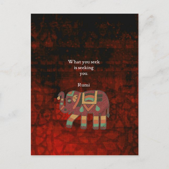Inspirational Rumi What You Seek Quote Postcard (Front)