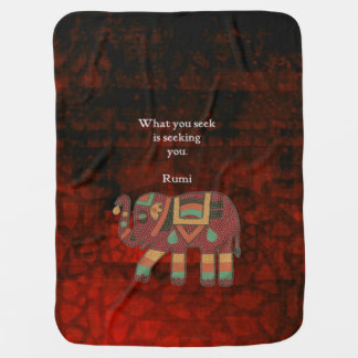 Inspirational Rumi What You Seek Quote Stroller Blanket