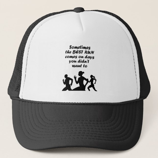 Inspirational Running Fitness Quote for Runners Trucker Hat (Front)
