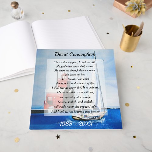 Inspirational Sailor Verse With Lighthouse Guest Book