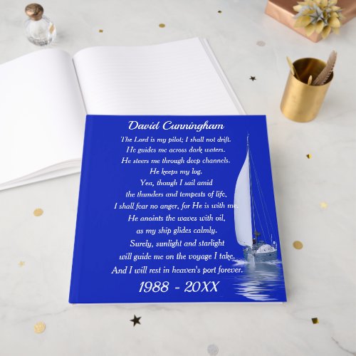Inspirational Sailor Verse with Sailboat Guest Book