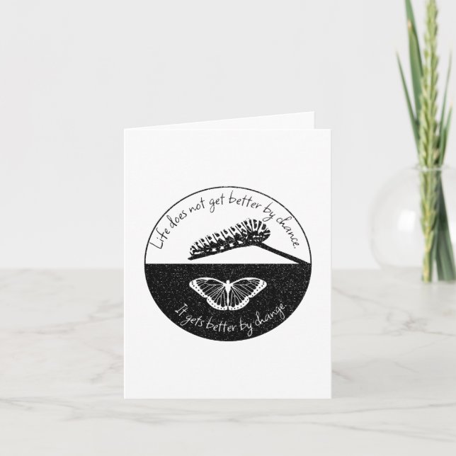 Inspirational Saying Butterfly Cool Quote Nature Card (Front)