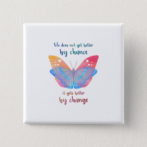 Inspirational Saying Butterfly Motivation Quote Button