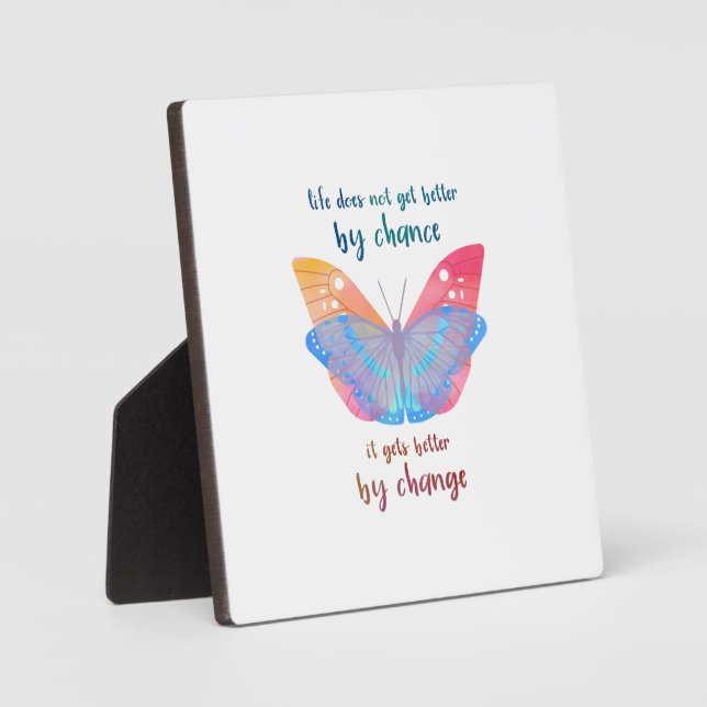 Inspirational Saying Butterfly Motivation Quote Plaque