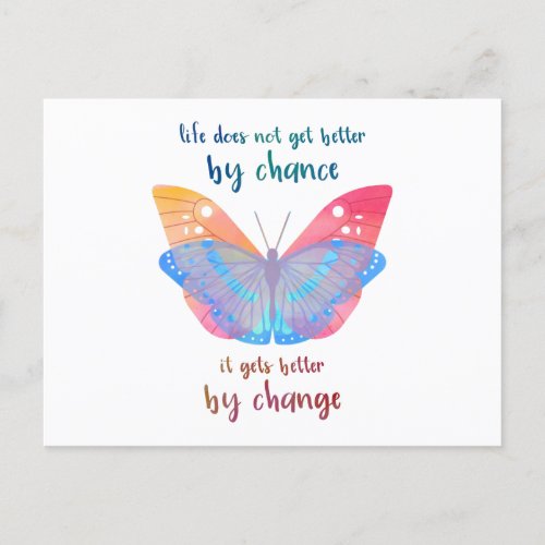 Inspirational Saying Butterfly Motivation Quote Postcard