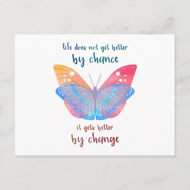 Inspirational Saying Butterfly Motivation Quote Postcard (Front)