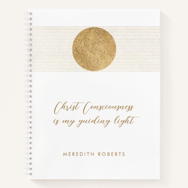 Inspirational Saying Golden Sun Personalized Notebook (Front)