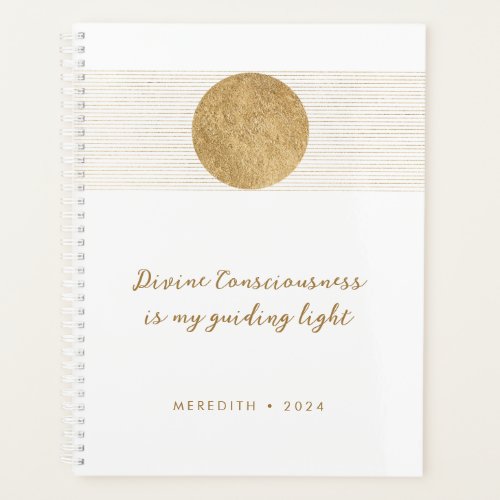 Inspirational Saying Golden Sun Personalized Planner