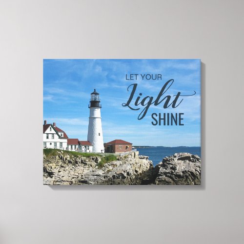 Inspirational Saying Lighthouse Portland Head  Canvas Print