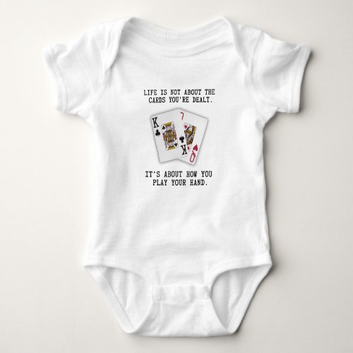 Inspirational Saying Playing Cards Poker Quote Baby Bodysuit