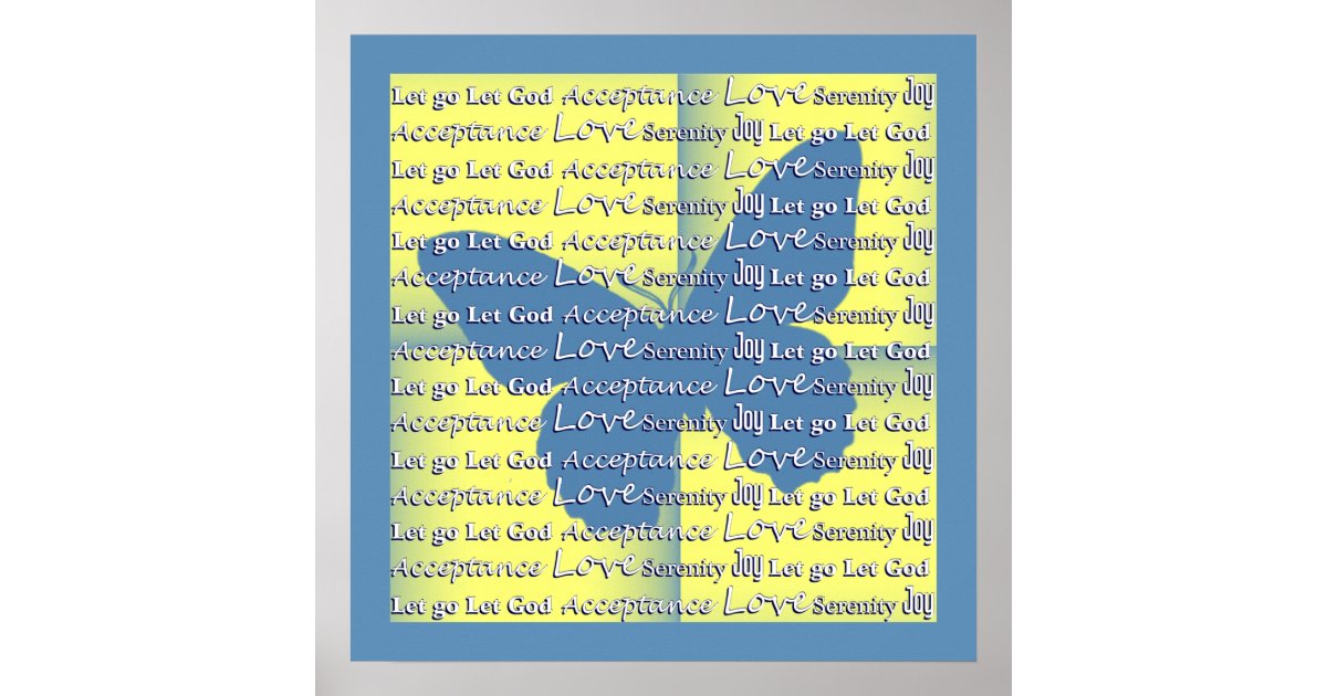 Inspirational Sayings Quotes Blue Butterfly Poster Zazzle