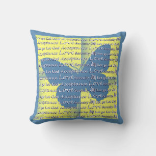 Inspirational Sayings Quotes Blue Butterfly Throw Pillow