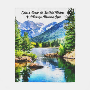Inspirational Scenic Mountain Waters Fleece Blanket